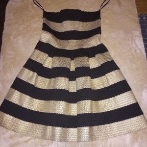 Forever 21 strapless black & Gold dress